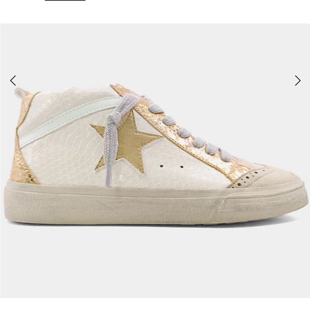 ShuShop Paulina Blush Snake Gold Star Sneakers